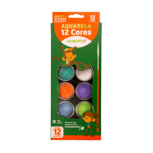Aquarela 12 Cores Com Pincel - Leo&Leo